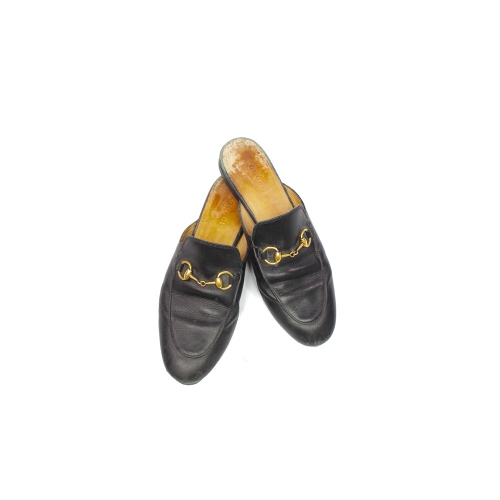 GUCCI Princetown Leather Horsebit Loafers Mules - Picture 1 of 12
